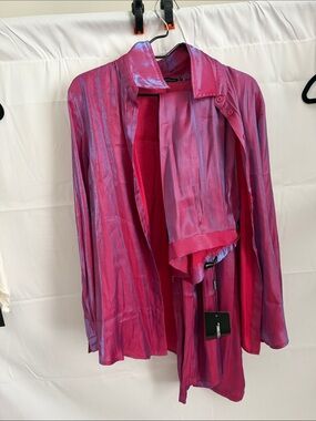 Women's Shimmery Pink Open Jacket - Unbranded